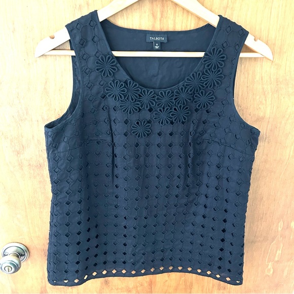 Talbots Tops - Talbots Cotton Eyelet Sleeveless Shell Tank. Size 6.